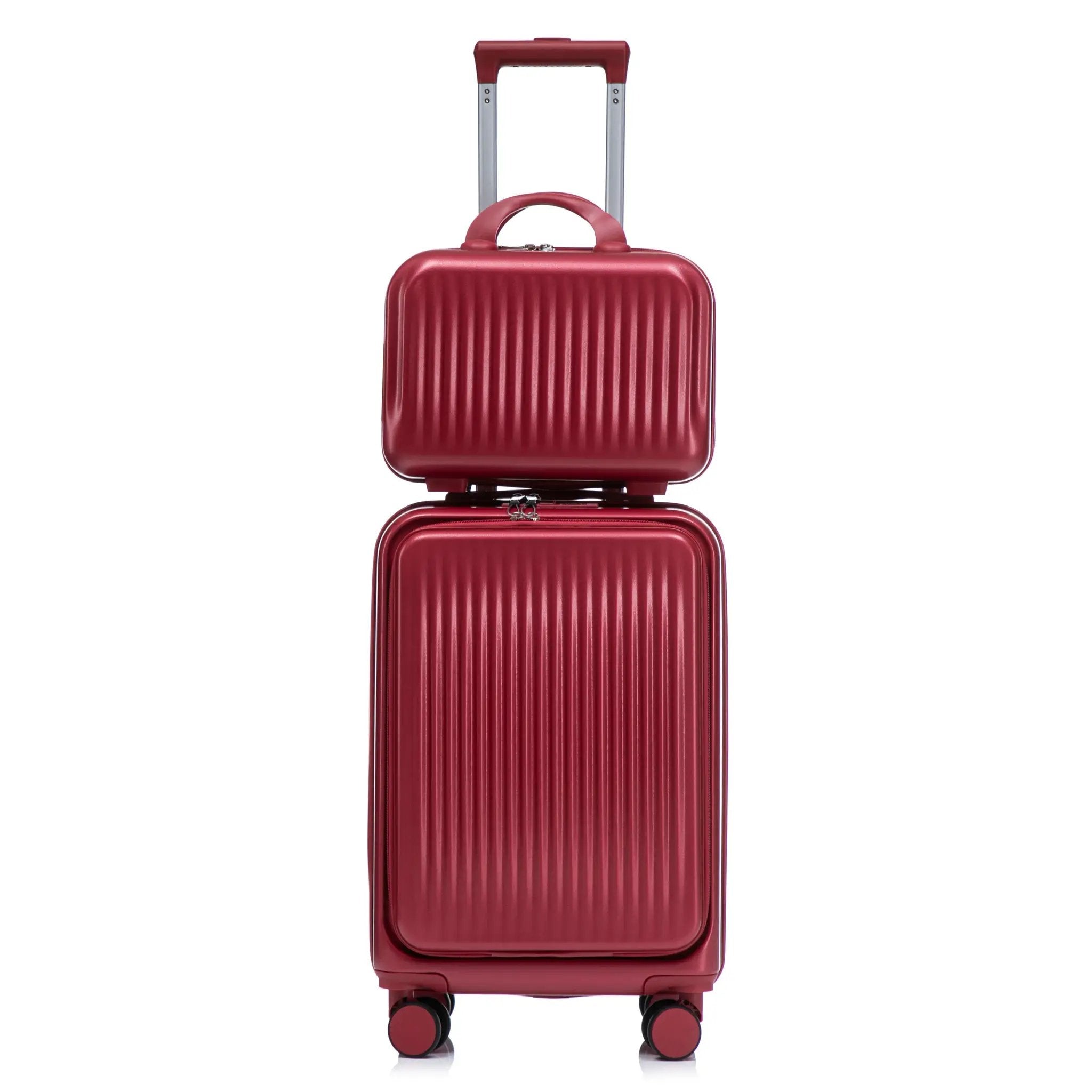 14'/20' 2 pcs ABS Spinner Wheel Luggage Set with Combination Lock and Front Opening Design by HouseOfZazla