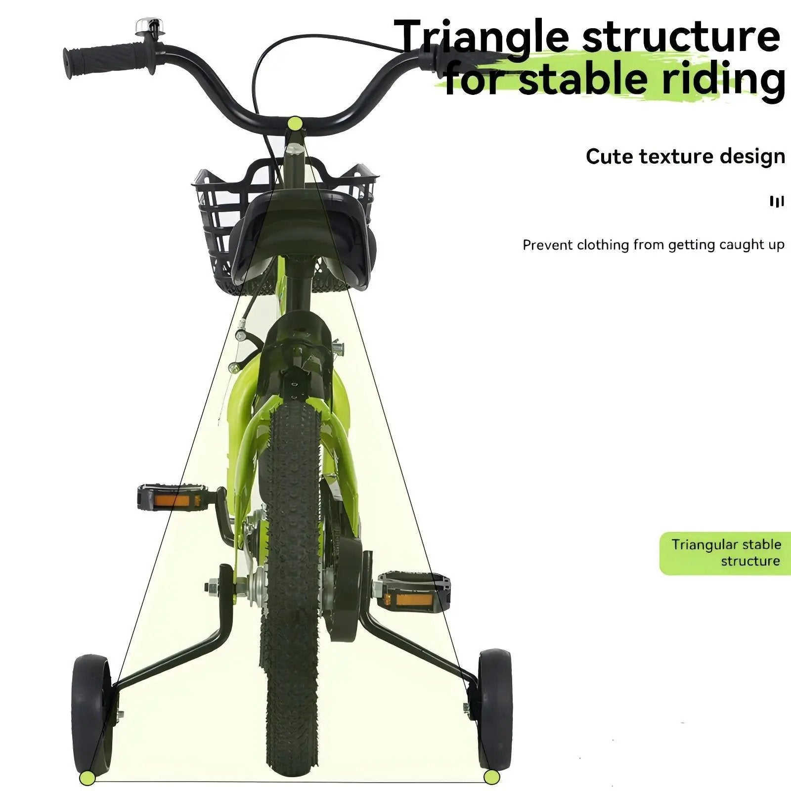 Fkznpj - 18" Sporty Kids Bike With Training Wheels And Stand Adjustable Saddle Suitable For Boys And Girls Aged 5 - 10 Years Tall Height 39 - 49" Available In A Variety Of Colors by HouseOfZazla