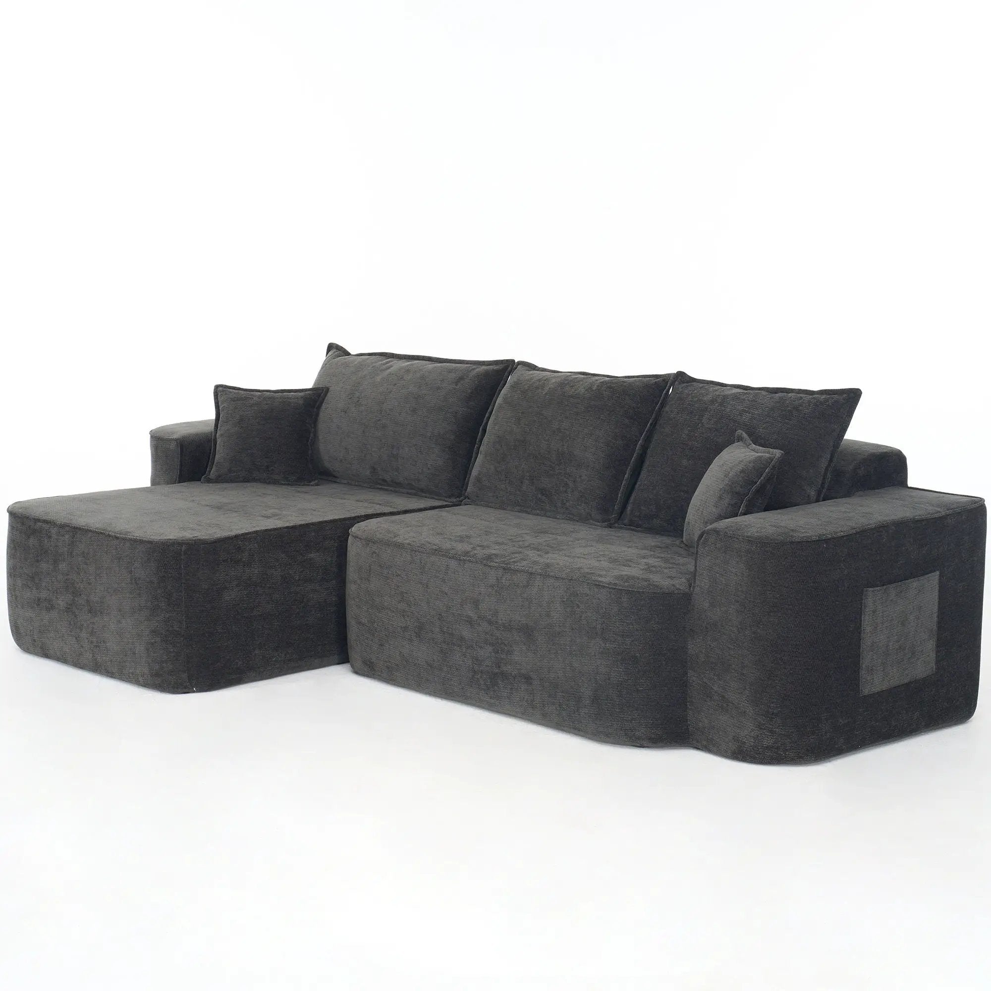 L-Shaped Sectional Sofa Couch With Chaise, Extra Deep Seats by HouseOfZazla