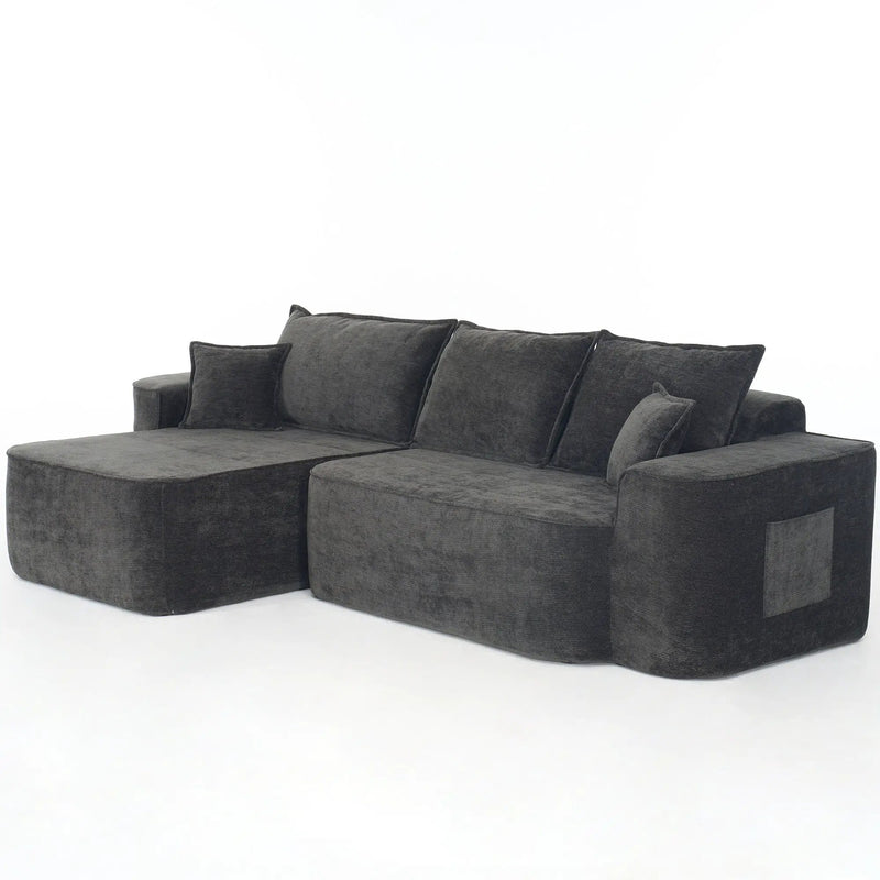 L-Shaped Sectional Sofa Couch With Chaise, Extra Deep Seats by HouseOfZazla