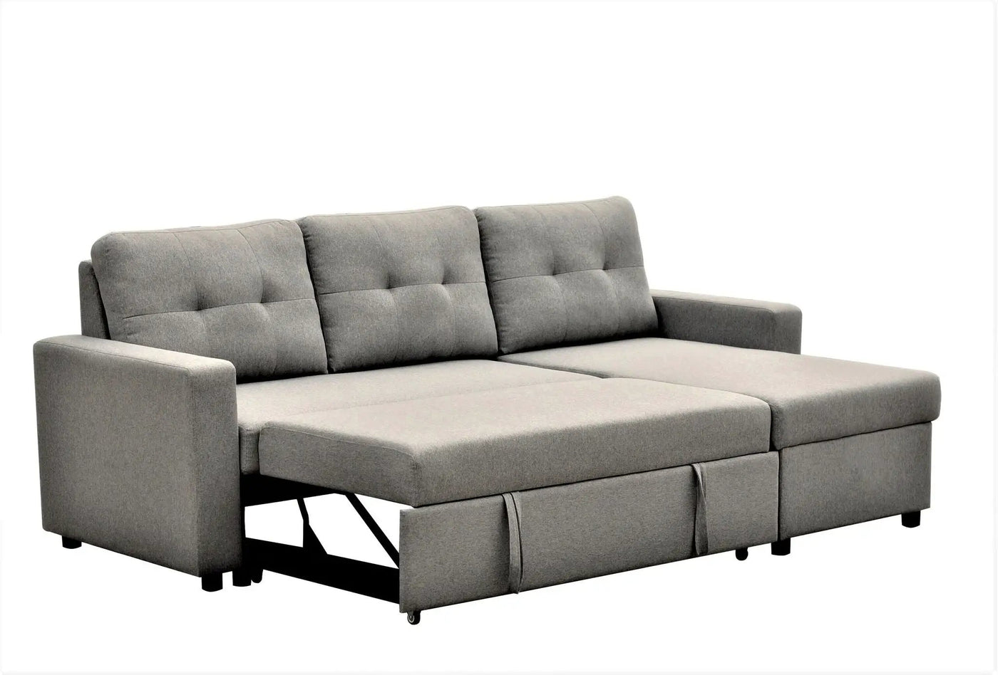 Convertible L Shaped Sectional Sleeper Sofa Bed, Saving Pull Out Couch by Unique Piece Furniture