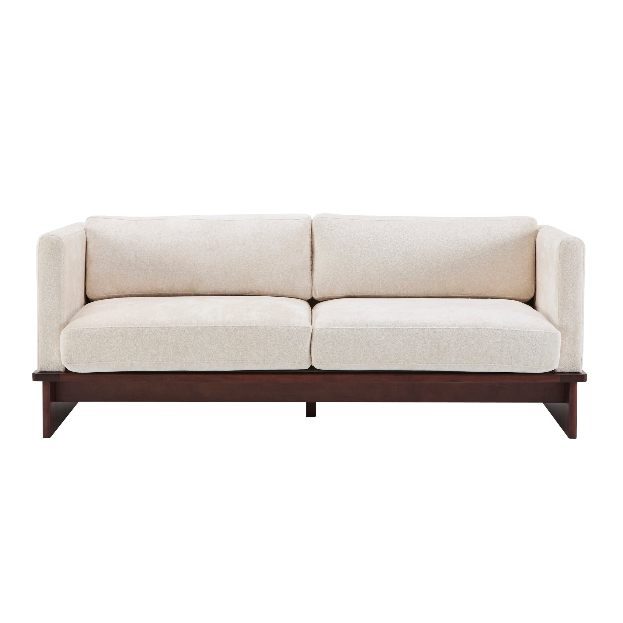 77 in. Square Arm Modern 3 Seater Boucle Sofa Upholstered Couch by HouseOfZazla