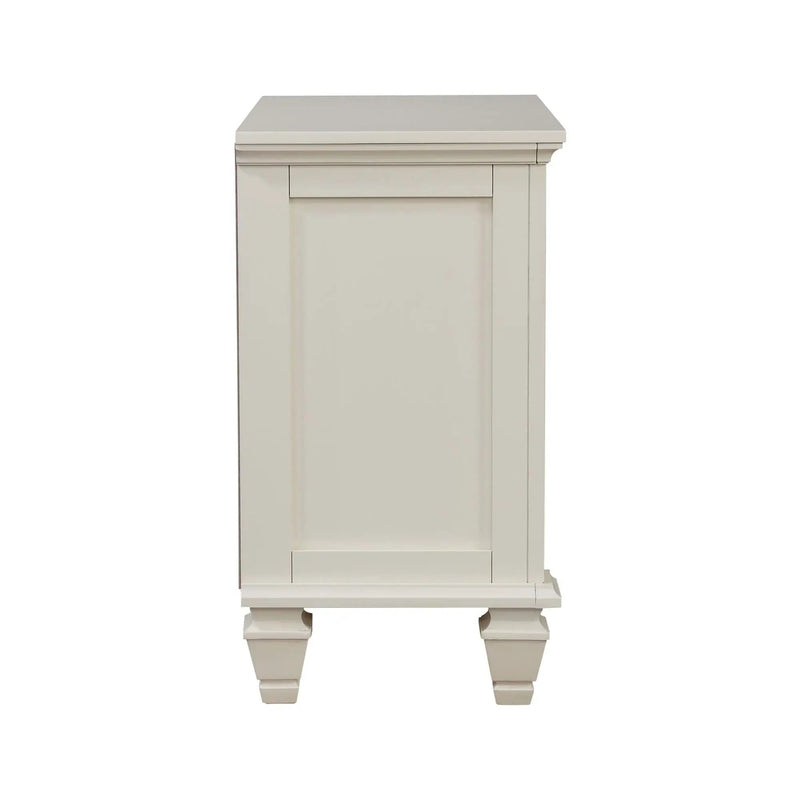 Cottage 3 Drawer Nightstand With Pull Out Tray - Cream White