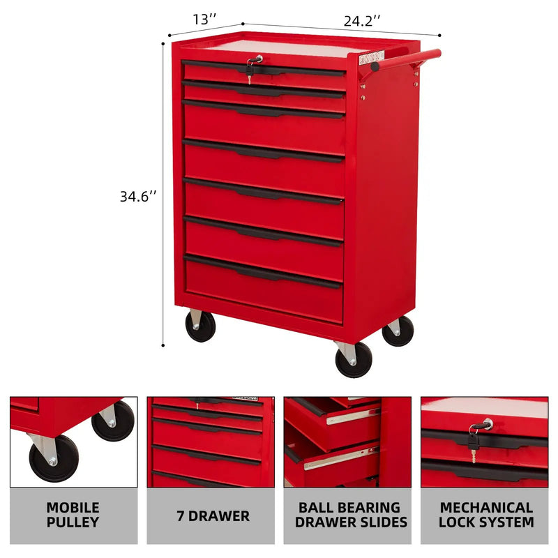 7-Drawer Rolling Tool Chest Cabinet by HouseOfZazla