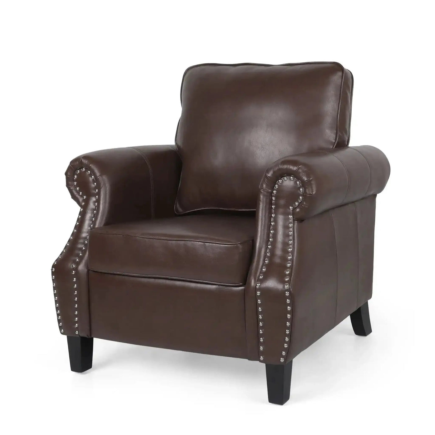 Contemporary Club Chair With Nailhead Trim And Rolled Armrests by HouseOfZazla