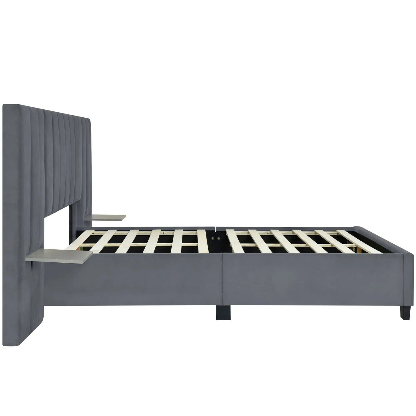 Upholstered Platform Bed With Big Headboard by Unique Piece Furniture