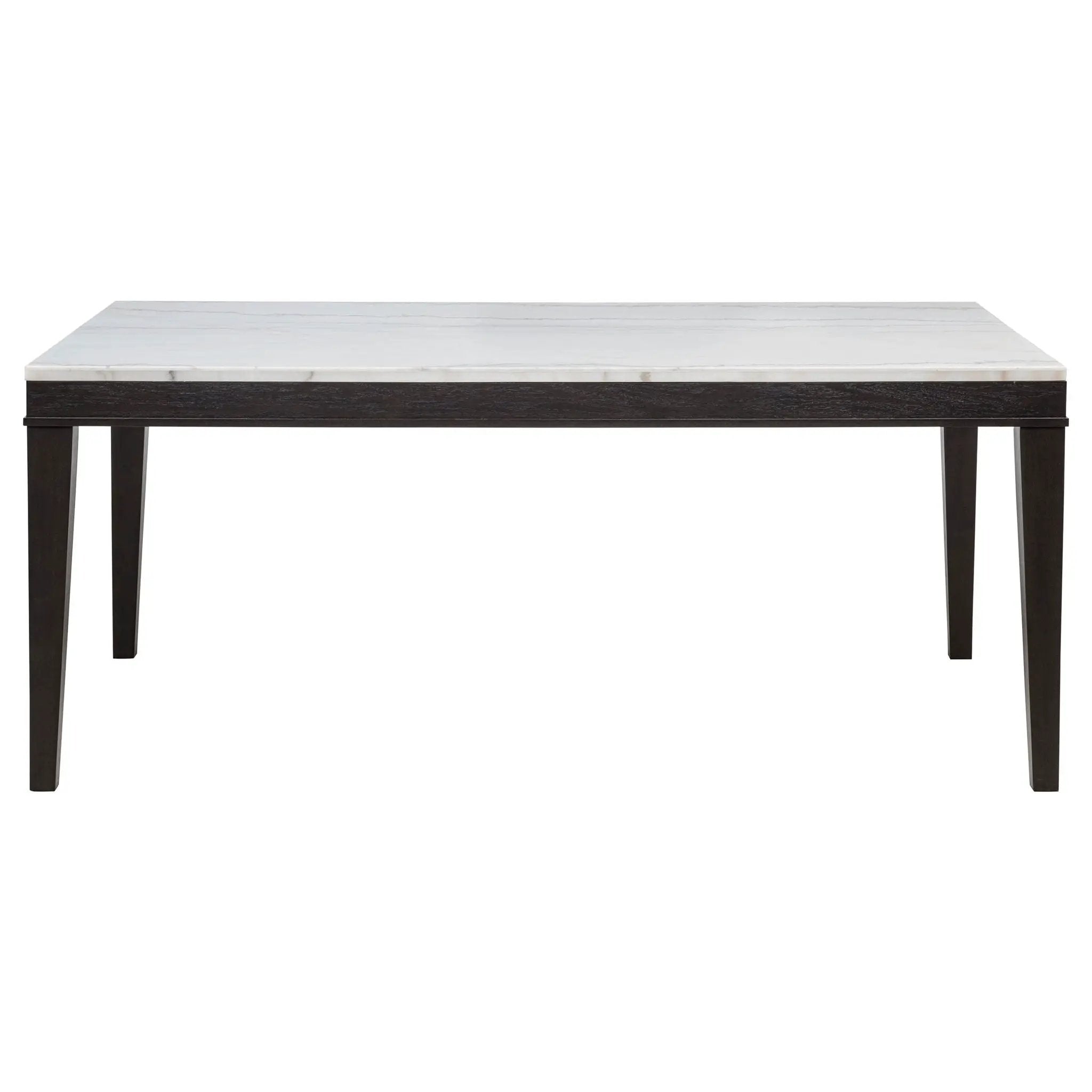 Averill 7-piece White Marble Top Dining Set Dark Grey and Coffee Bean by Unique Piece Furniture