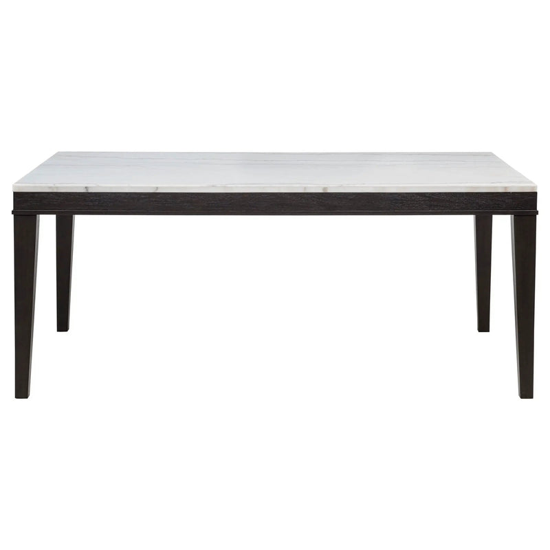 Averill 7-piece White Marble Top Dining Set Dark Grey and Coffee Bean by Unique Piece Furniture
