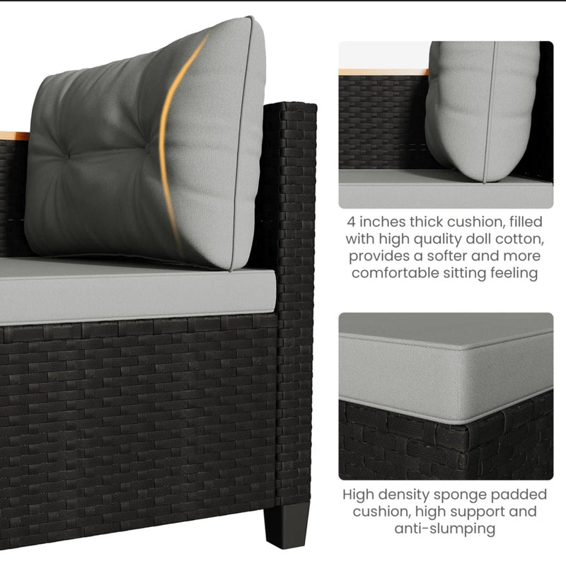 L-Shaped Patio Set With Cushions And Storage Table by HouseOfZazla