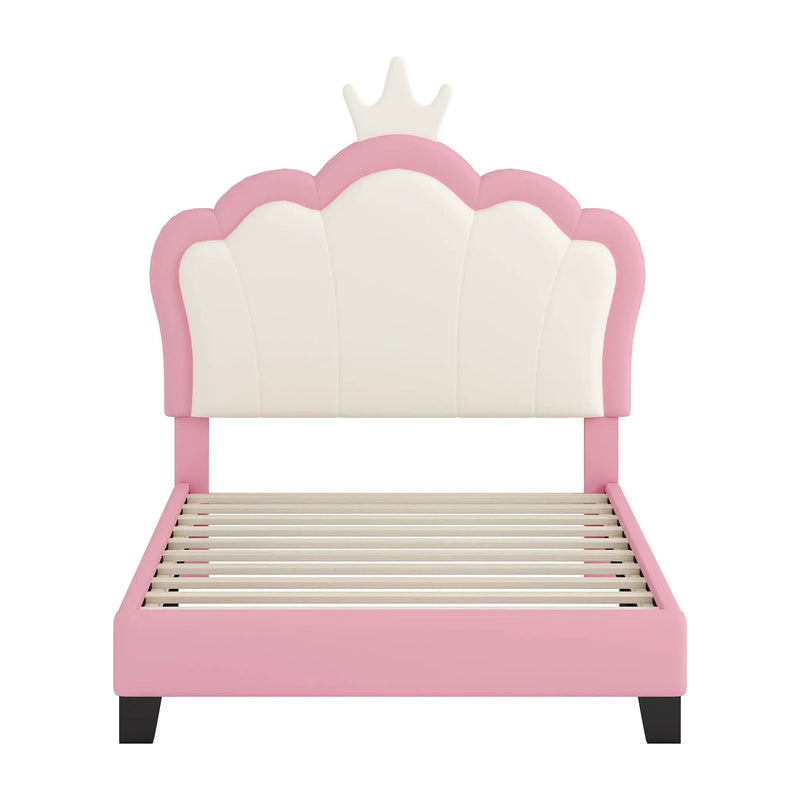 Upholstered Princess Platform Bed With Crown Headboard by HouseOfZazla