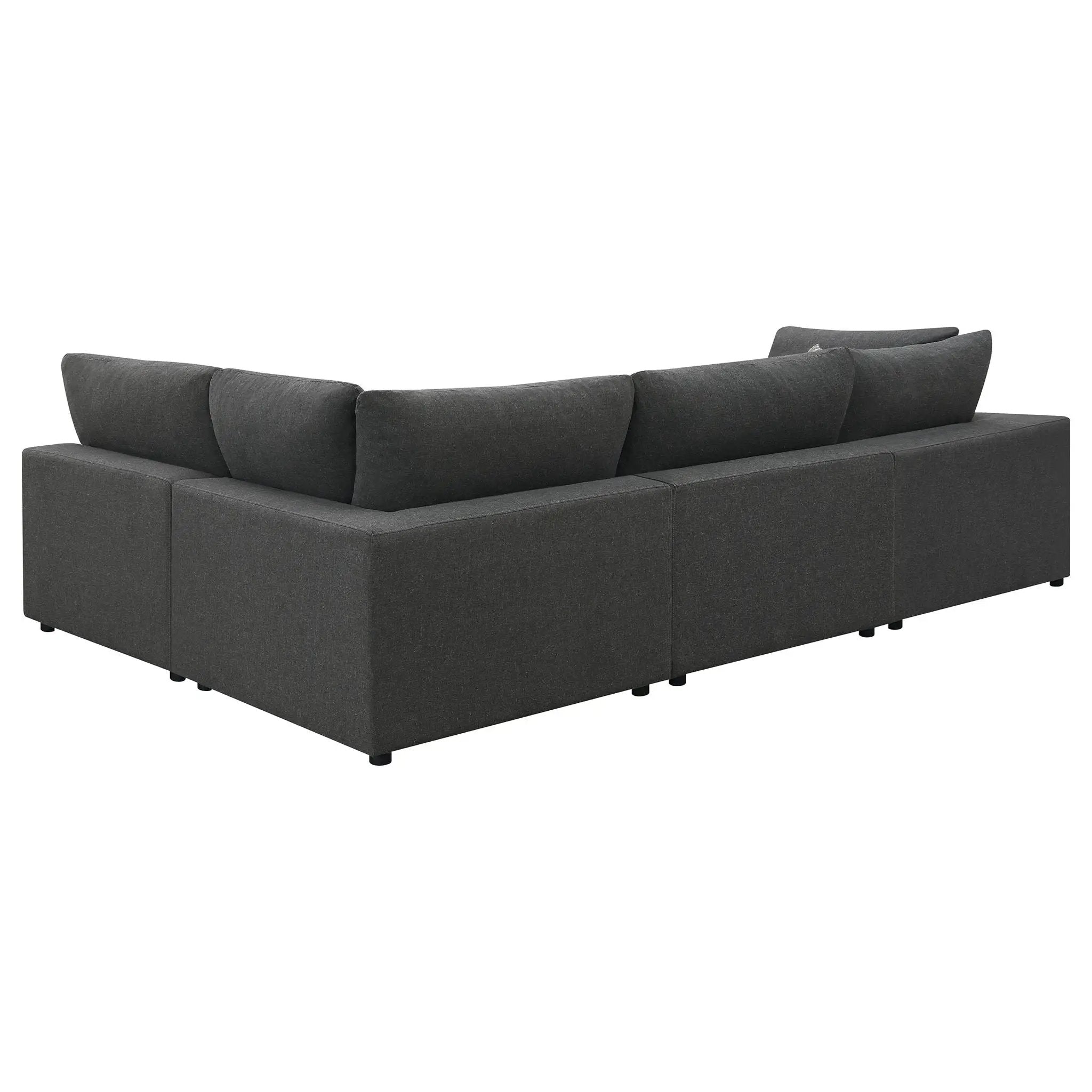Serene 4-piece Upholstered Modular Sectional Sofa Charcoal by Unique Piece Furniture