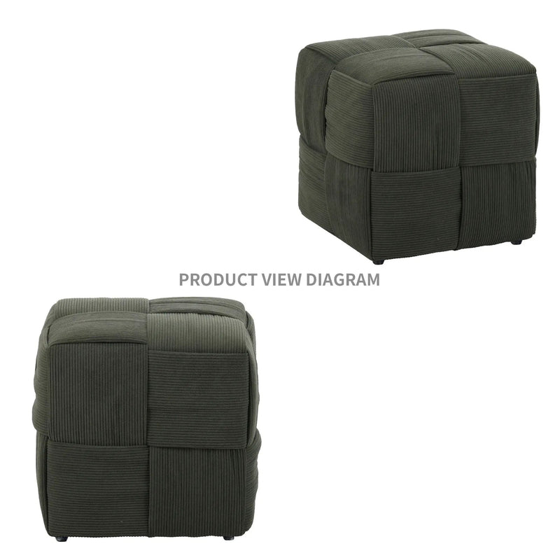 Modern Ottoman Foot Rest With Woven Design by Unique Piece Furniture