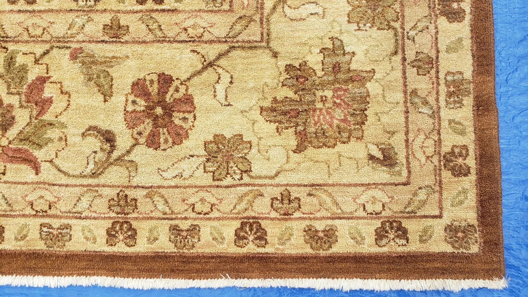 Indo Persian Rug 10x14, Mahal Sultanabad Oriental Carpet, Burnt Orange & Beige, Handmade Wool Area Rug by Jewel Rugs
