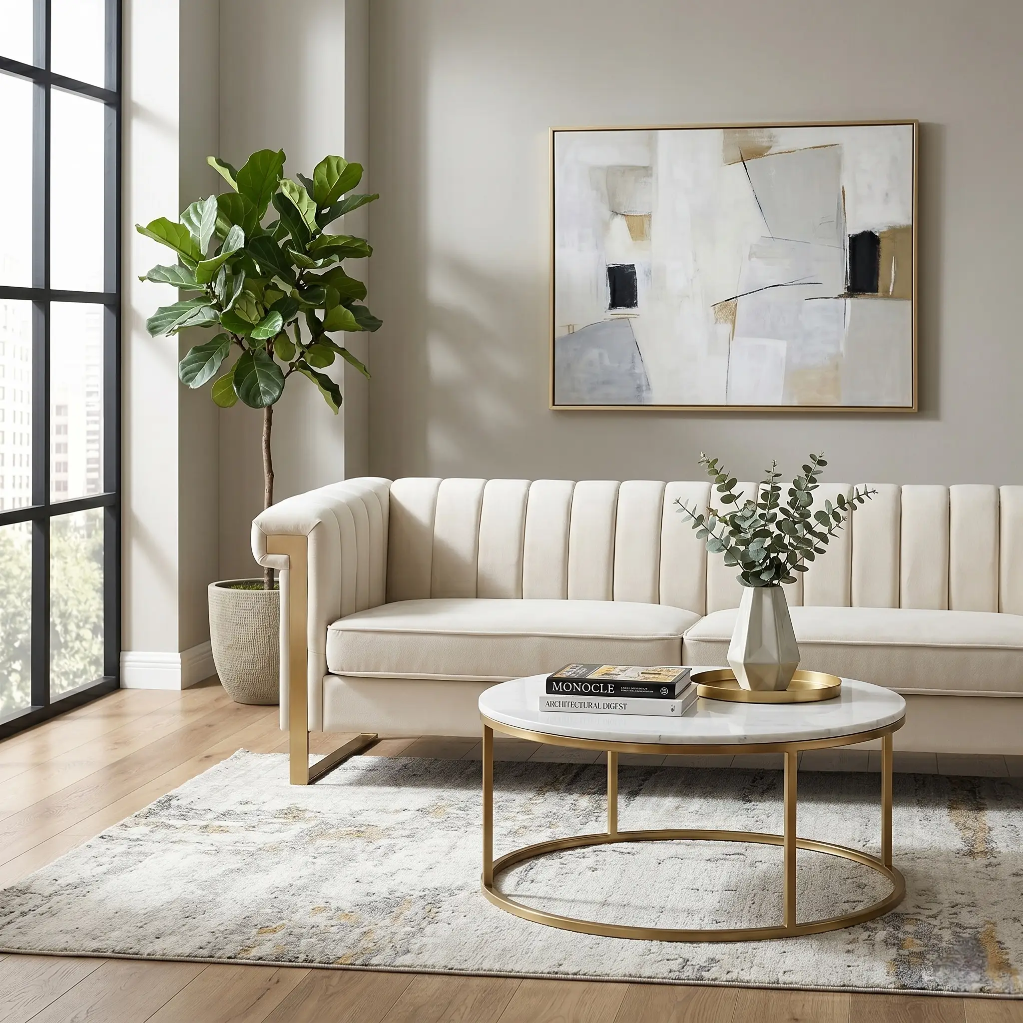FX-P81-CW2 Modern Velvet Sofa by HouseOfZazla