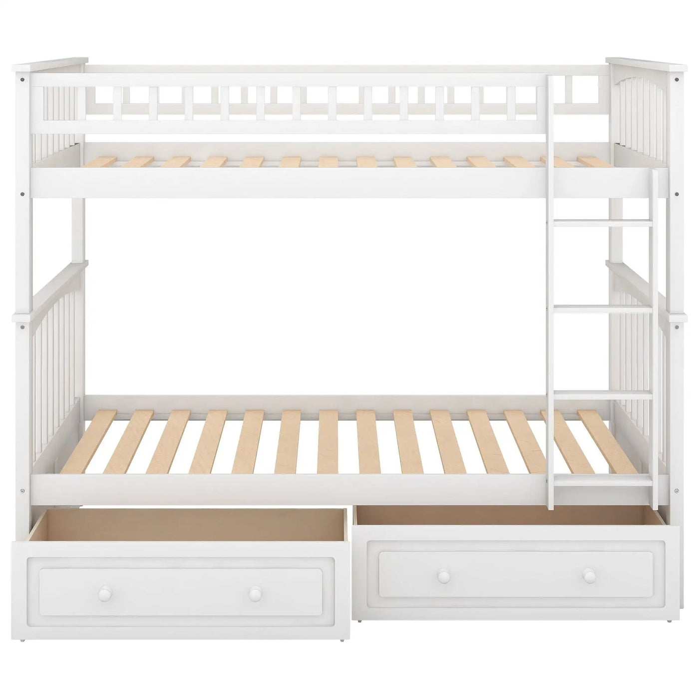 Twin Over Twin Bunk Bed With Drawers, Convertible Beds by HouseOfZazla