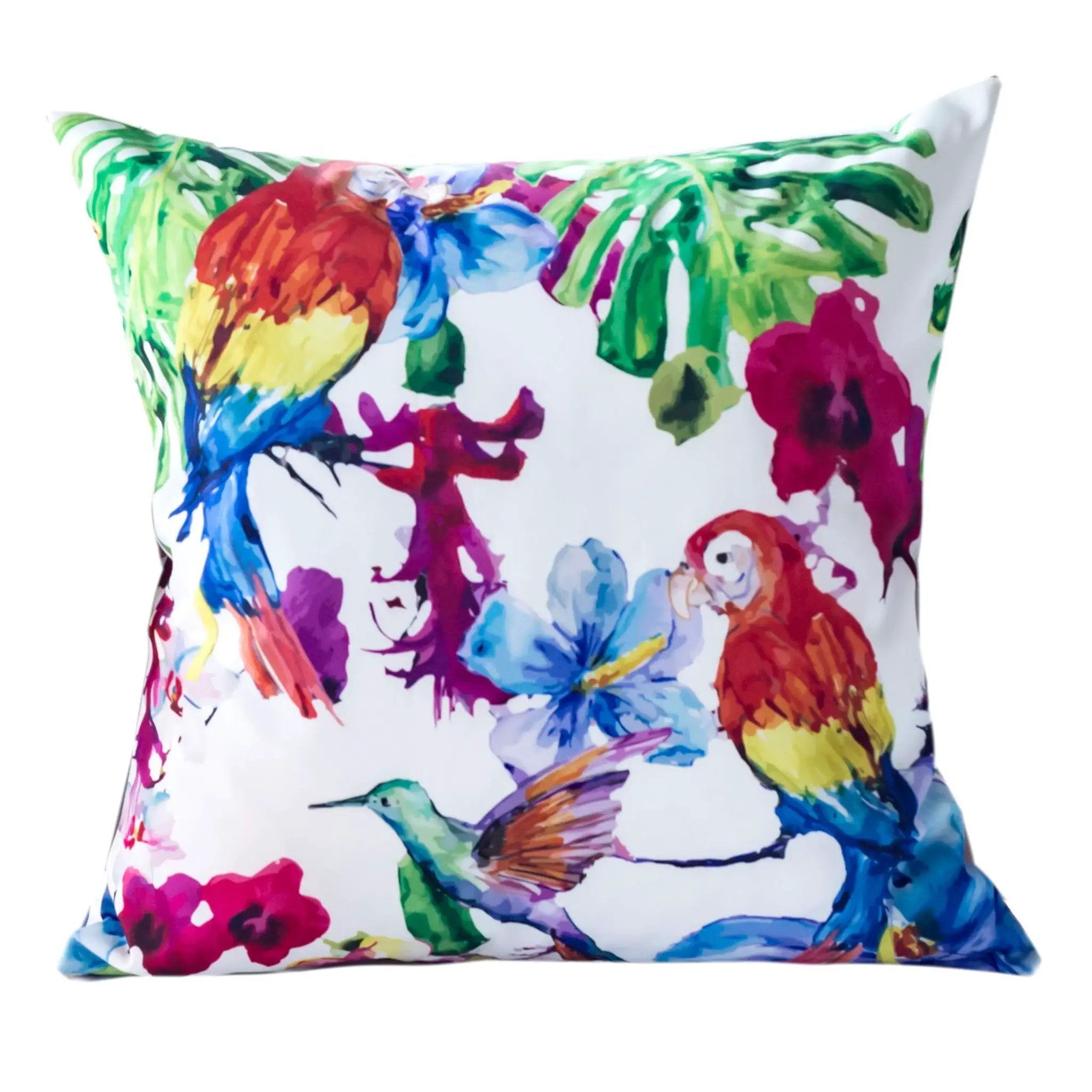 Tropical Parrot Outdoor & Indoor Pillow Set of 2 by HouseOfZazla