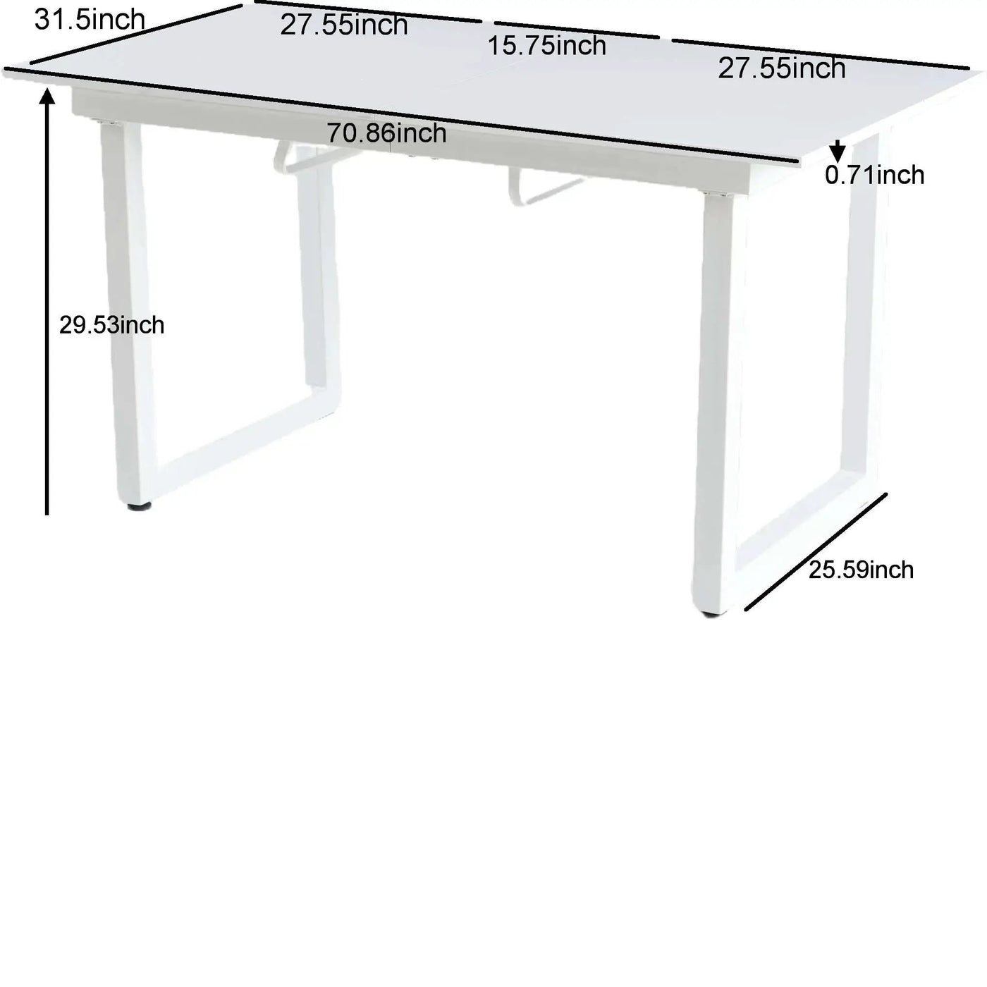 Square Extendable Dining Table With Metal Leg, Modern Space Saving Kitchen Table For Living Room by Unique Piece Furniture