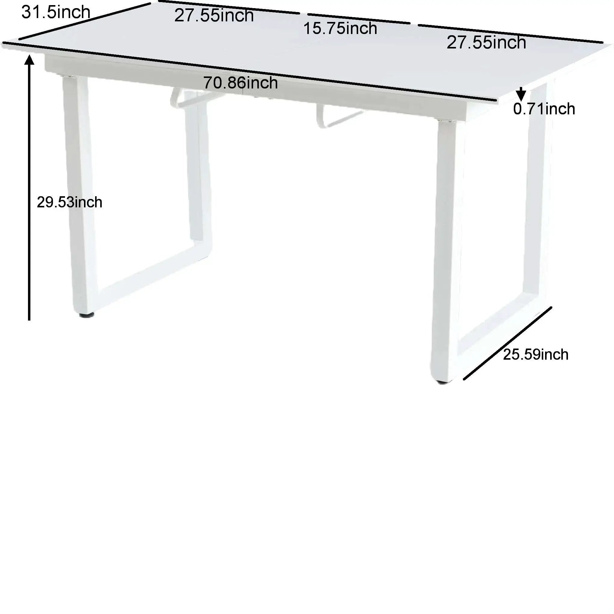 Square Extendable Dining Table With Metal Leg, Modern Space Saving Kitchen Table For Living Room by Unique Piece Furniture