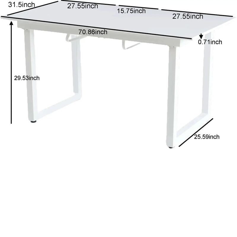 Square Extendable Dining Table With Metal Leg, Modern Space Saving Kitchen Table For Living Room by Unique Piece Furniture