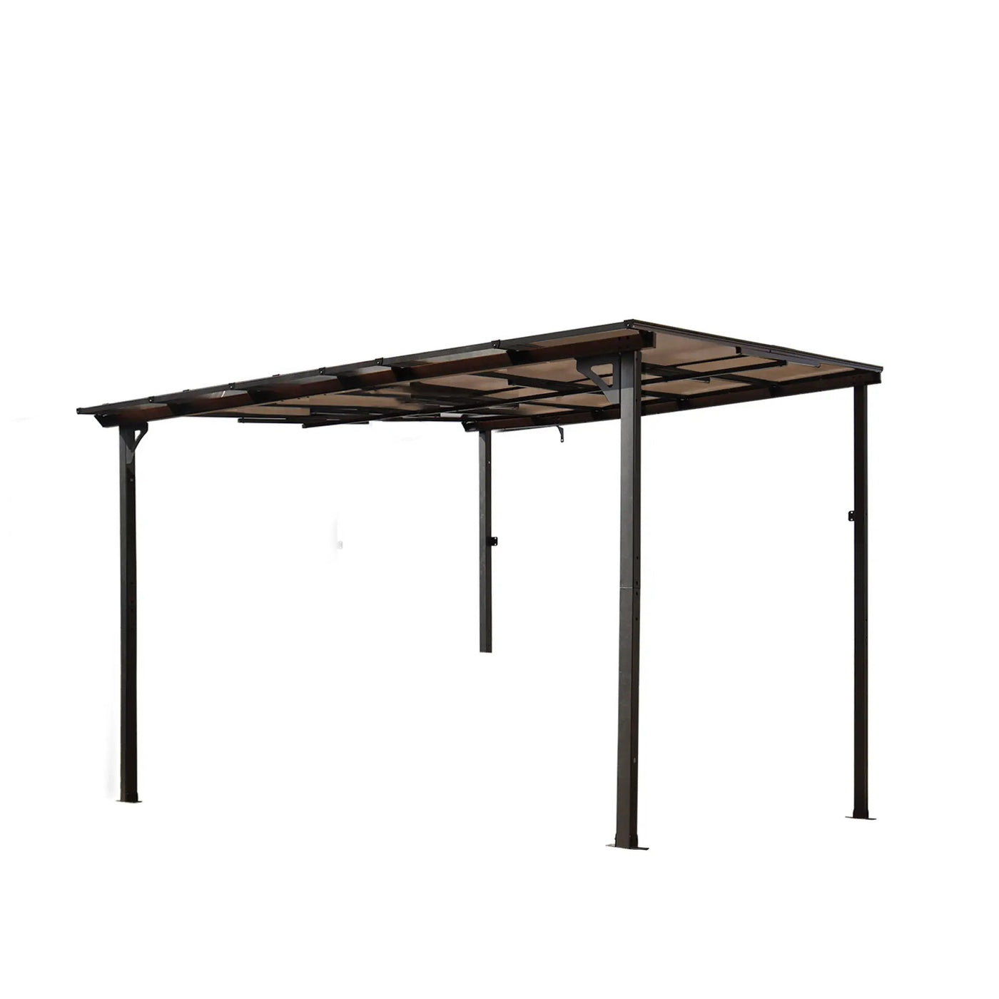 Wall Mounted Outdoor Pergola Gazebo, Heavy Duty Metal Awning With Roof by HouseOfZazla
