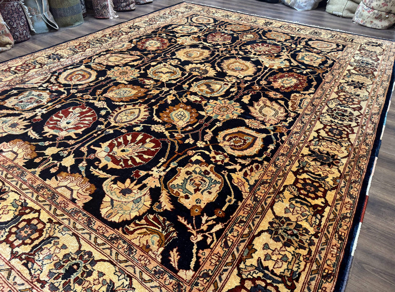 Pak Persian Bidjar Rug 10x13, Midnight Blue and Tan Pakistani Carpet by Jewel Rugs