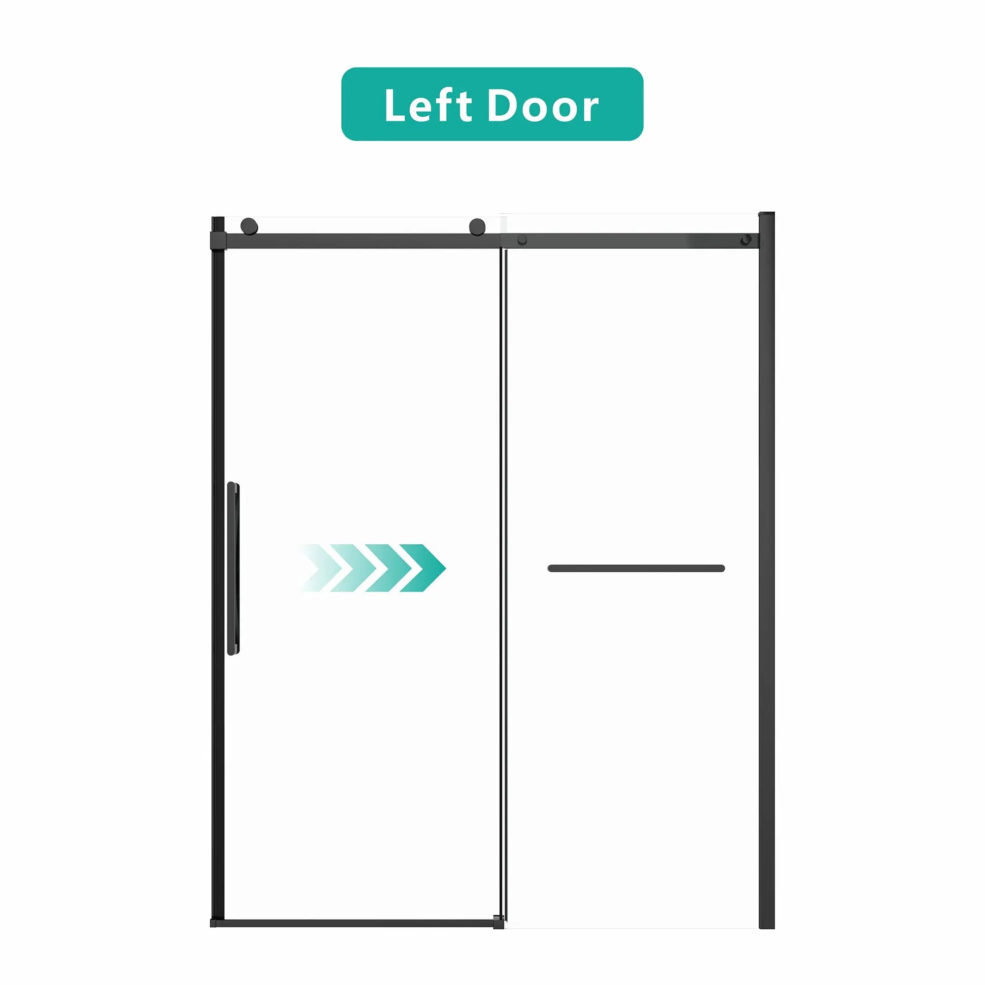 S-RM6076TB 56-60"W x 76"H Sliding Shower Door, 8mm Frameless Glass Shower Door with Matte by HouseOfZazla