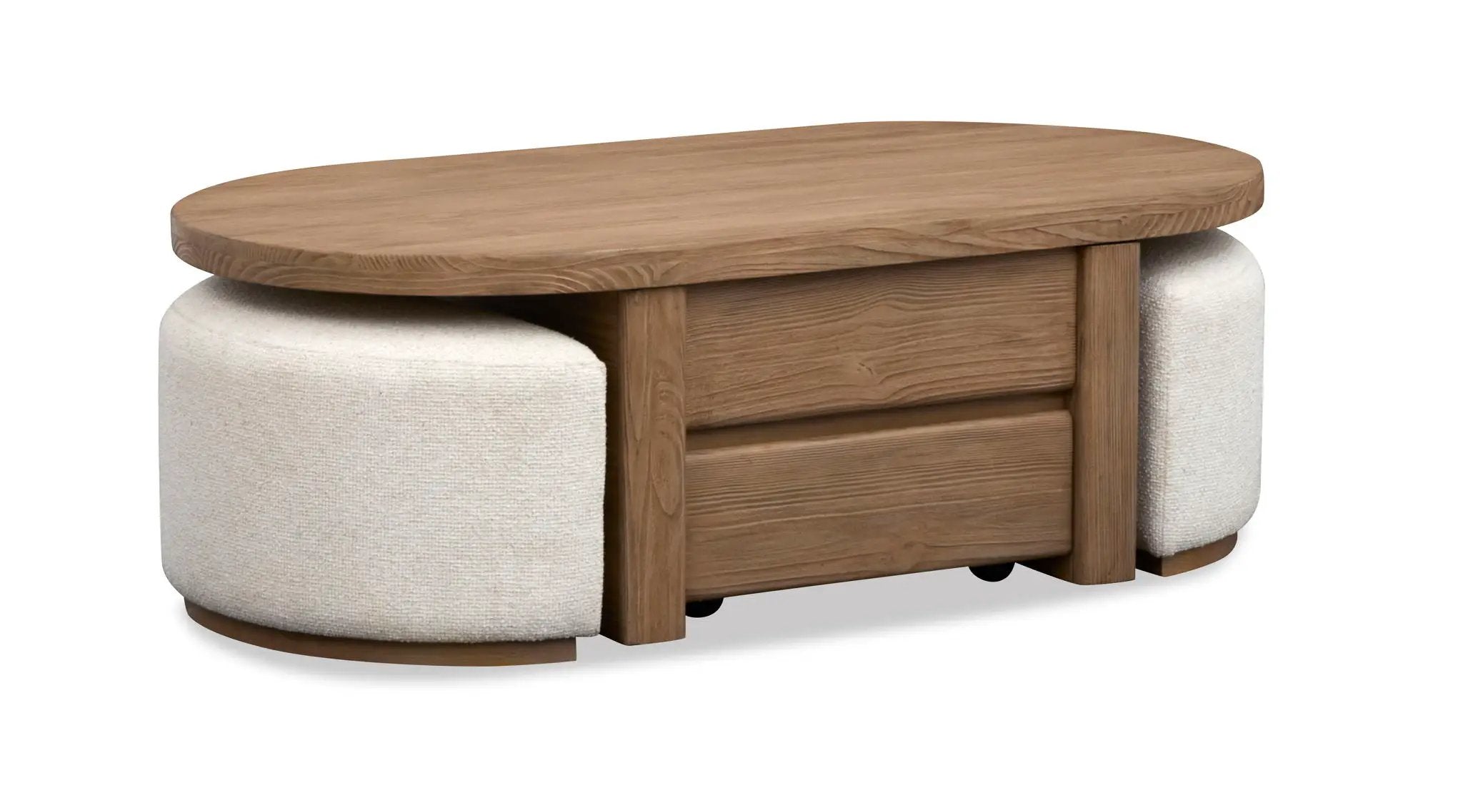 Hayden - Lift Top Storage Cocktail Table With Casters And Two Upholstered Stools - Golden Oat by Unique Piece Furniture