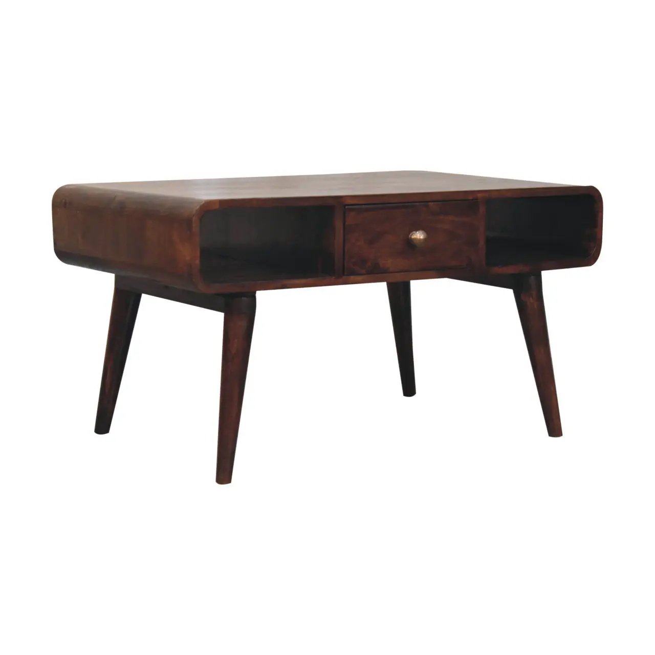 Solid Wood Curved Coffee Table by Unique Piece Furniture