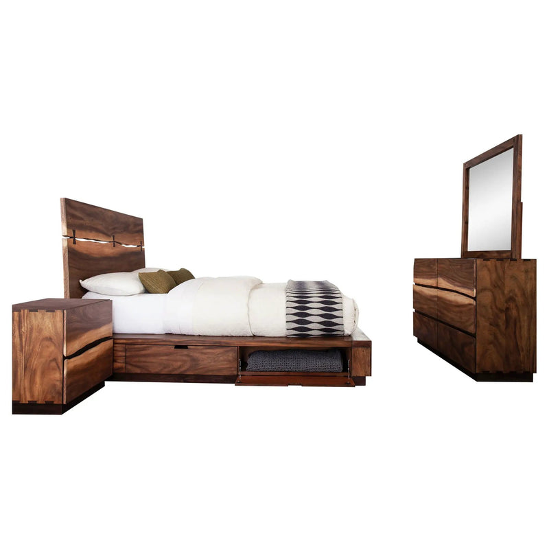 Winslow 4-piece Eastern King Bedroom Set Smokey Walnut by Unique Piece Furniture