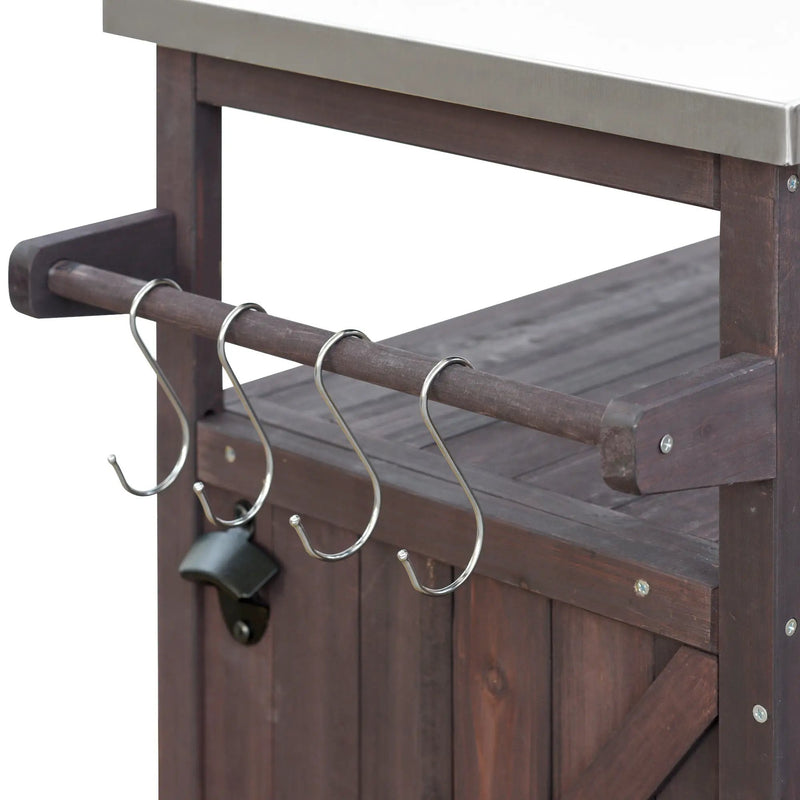 K&K Outdoor Kitchen Island, Rolling Bar Cart & Storage Cabinet by HouseOfZazla