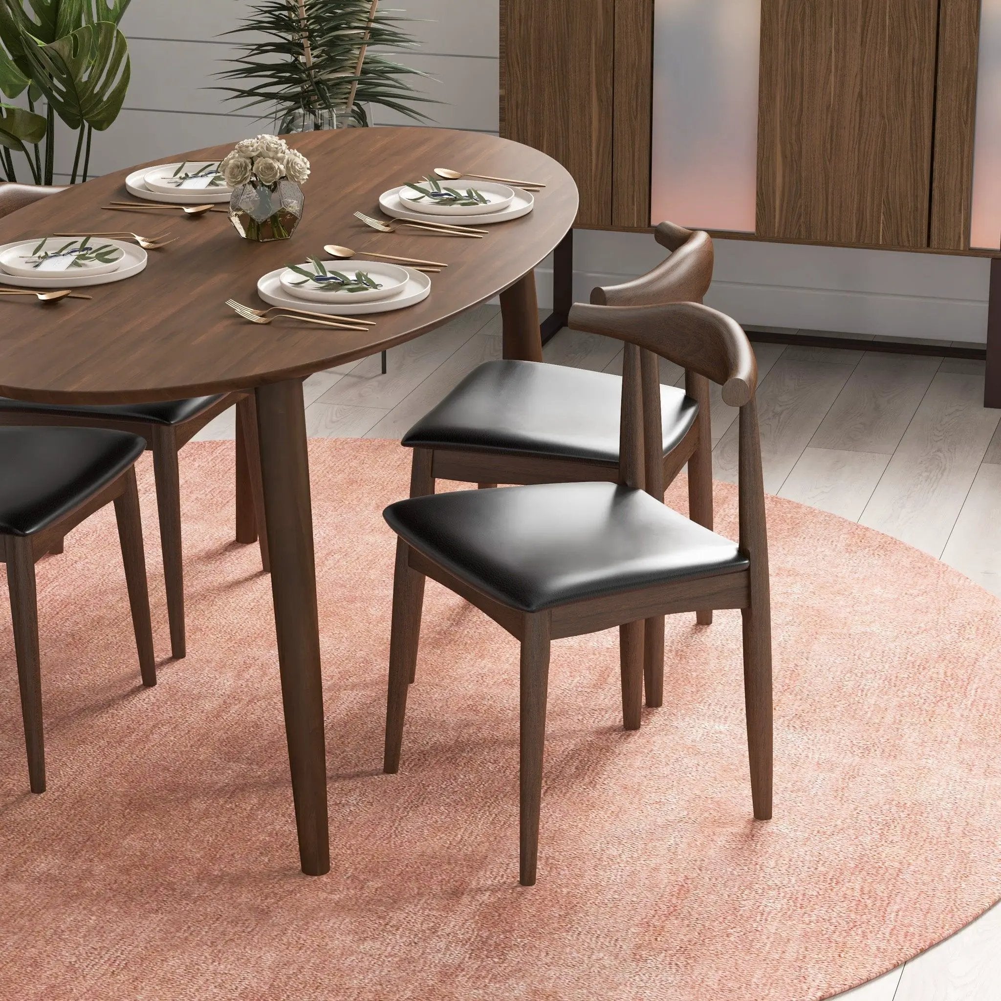 Destiny - Dining Chairs (Set of 2) - Black / Dark Brown by HouseOfZazla