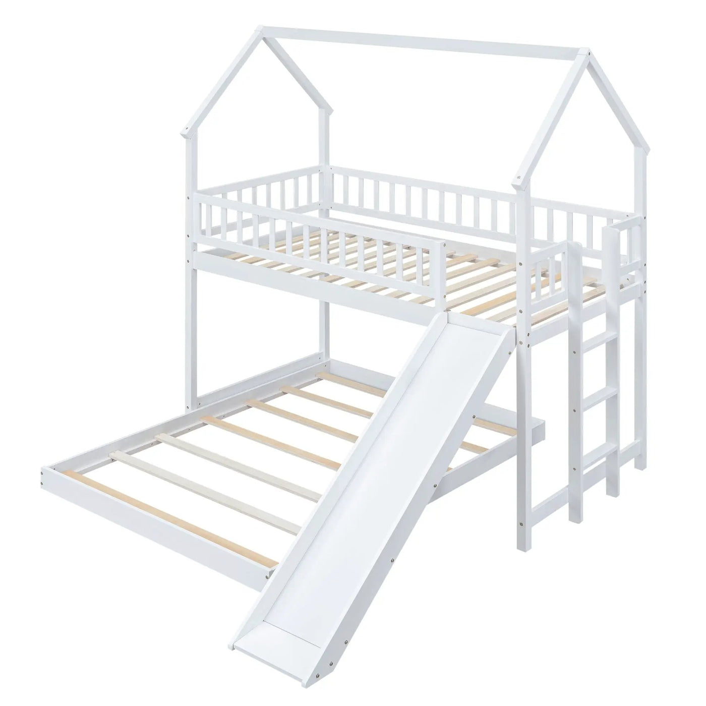 House Bunk Bed With Slide And Built In Ladder by HouseOfZazla
