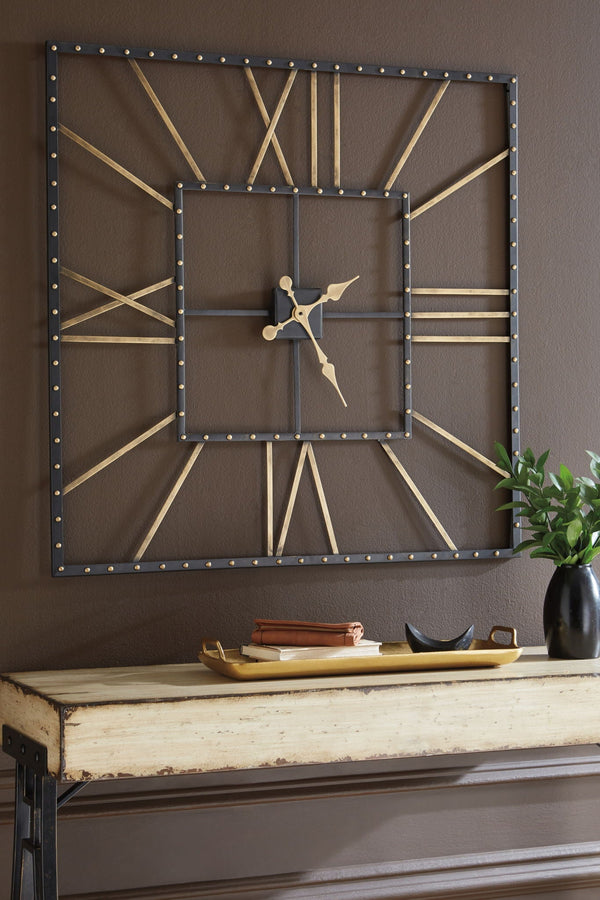Thames - Wall Clock - Black / Gold Finish, photo 2 of 2