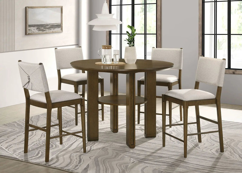 Ottowa 5-piece Round Counter Height Dining Room Set Brown by Unique Piece Furniture