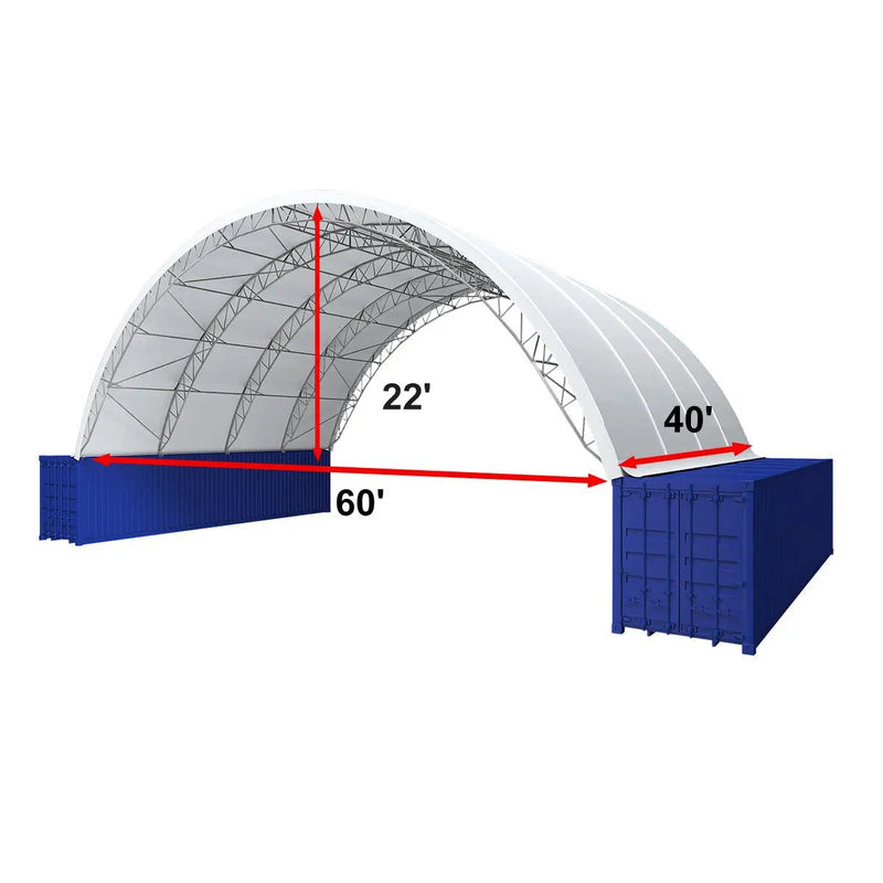 Reinforced 60'x40'x22' Double Truss Container Canopy Shelter by Chery Industrial