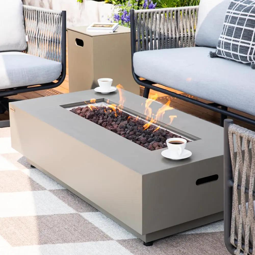 Westwood 50” Propane Fire Pit Smokeless Firepit Converts to Outdoor Gas Fire Pit for Outside Patio Firepit Table Includes Windscreen Rain & Tank Cover Lava Rocks Lid CSA Certified by GreenHaven Gardens