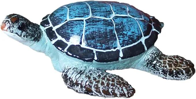 Small Turtle Figurine Sea Turtle Figurine Little Resin Turtle for Garden Decor Blue Turtles Figure Outdoor Outside Pond Ornaments Decorations Mini Statue Valentine's Day Gifts Blue by GreenHaven Gardens