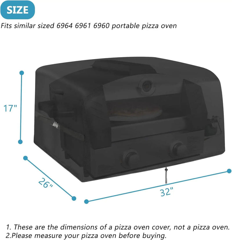 Kingling Pizza Oven Cover for Blackstone 6964 6961 6960 Portable Pizza Oven, 32 inch Waterproof & Dustproof Pizza Oven Outdoor Grill Cover (Cover Only) - Black by GreenHaven Gardens