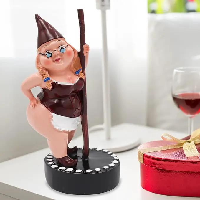 Pole Dancing Gnome Statue, Resin Garden Gnome Statues, Funny Outdoor Gnome Figure, Creative Garden Spring Decoration, Pole Dance Garden Gnome, Spring Garden Statue(6.7"/17 cm) by GreenHaven Gardens