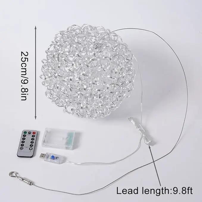Lighted Magical Aluminum Balls Lights Hanging Tree Garden Lights, Silver Metal Balls LED Fairy Lights， Trees Garden Lights for Party Wedding Yard Garden Porch Patio Decoration by GreenHaven Gardens