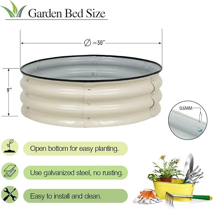 BPS Metal Raised Garden Bed, 2-Pack 2.5FT Diameter Galvanized Planter Raised Garden Boxes for Flower Planters, Vegetables Herb by GreenHaven Gardens