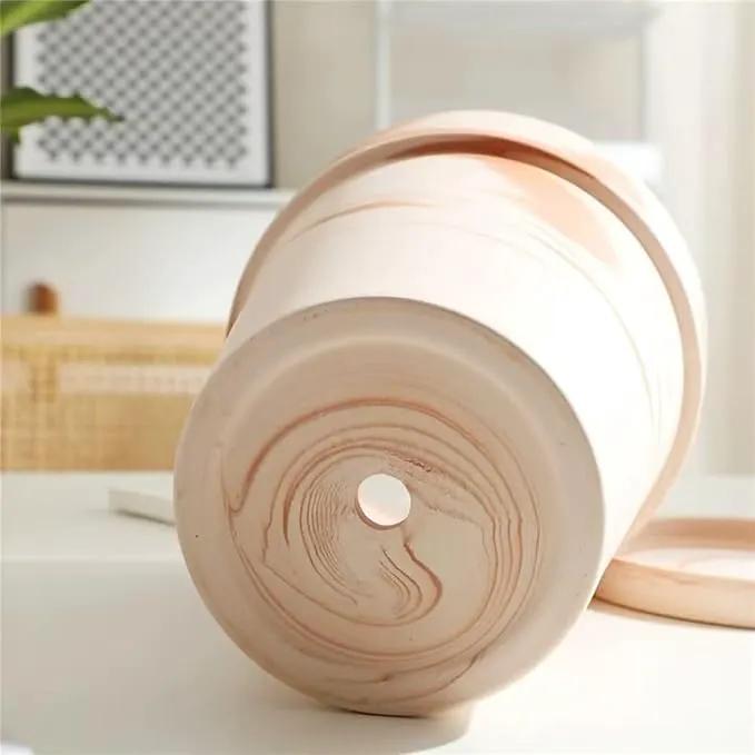 Random Mood Macchiato Terracotta Plant Pots – Handmade 6-Inch Clay Ceramic Flower Pots with Drainage Holes, Set of 3 – Ideal for Indoor & Outdoor Orchids by GreenHaven Gardens