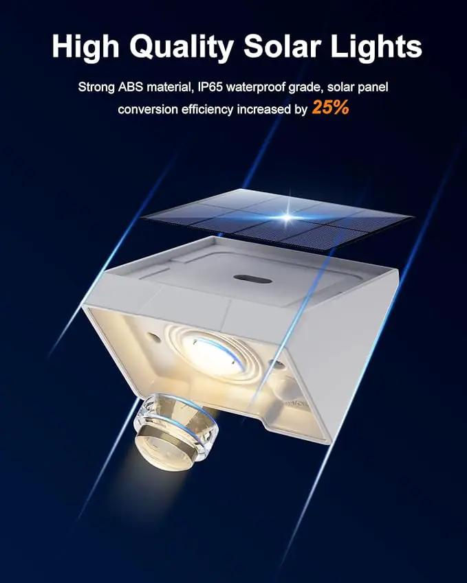 12 Pack Decorative Solar Powered Fence Lights Outdoor Waterproof with Warm White LED Spot Lens, for Outside Deck, Patio, Yard, Rail, Garage, Designed for Wall Lighting, Easy Install ( White Shell ) by GreenHaven Gardens