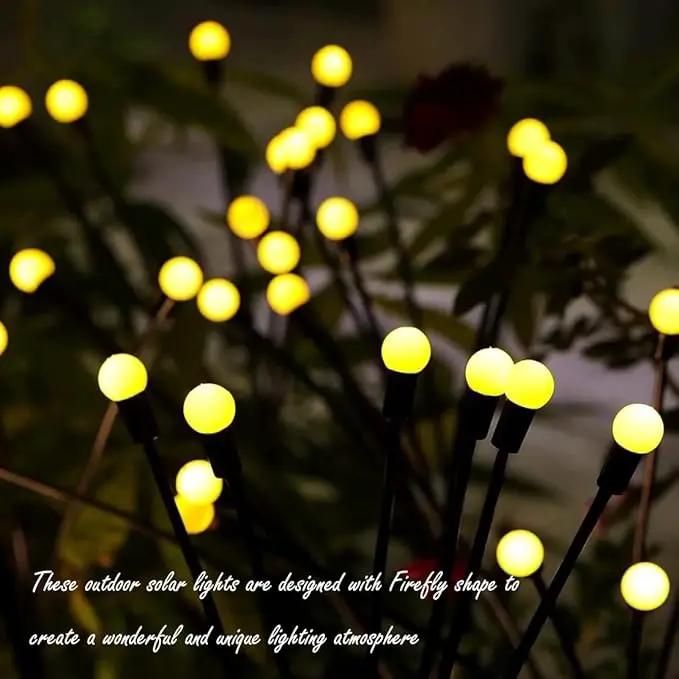 4 Pack Outdoor Solar Firefly Lights, 40 Globes LED, Waterproof, Warm White by GreenHaven Gardens