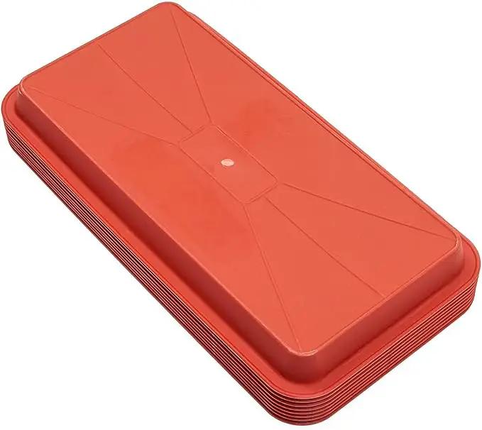 Juvale 8 Pack Plastic Plant Drip Trays for Planters, Pots, Rectangular Saucer Pans for Indoors, Outdoors (Terracotta Red, 6.5x12 in) by GreenHaven Gardens
