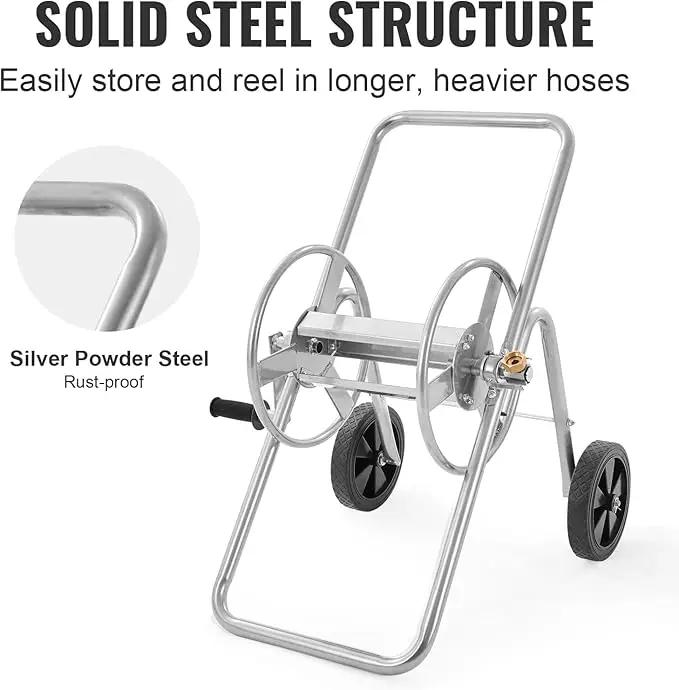 VEVOR Hose Reel Cart, Hold Up to 175 ft of 5/8’’ Hose (Hose Not Included), Garden Water Hose Carts Mobile Tools with Wheels, Heavy Duty Powder-coated Steel Outdoor Planting for Garden, Yard, Lawn by GreenHaven Gardens