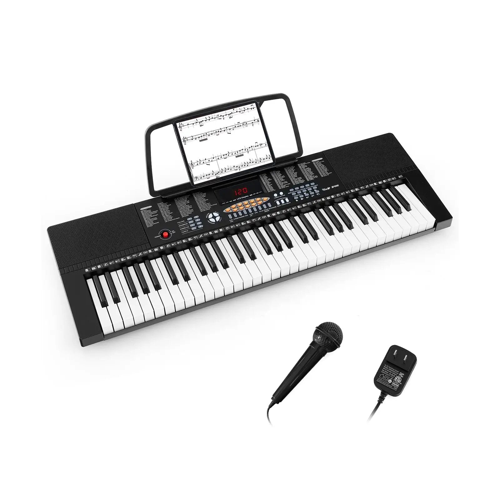61-Key Electronic Keyboard Piano with 3 Teaching Modes LED Display and Dual Keyboard by DirectDeals