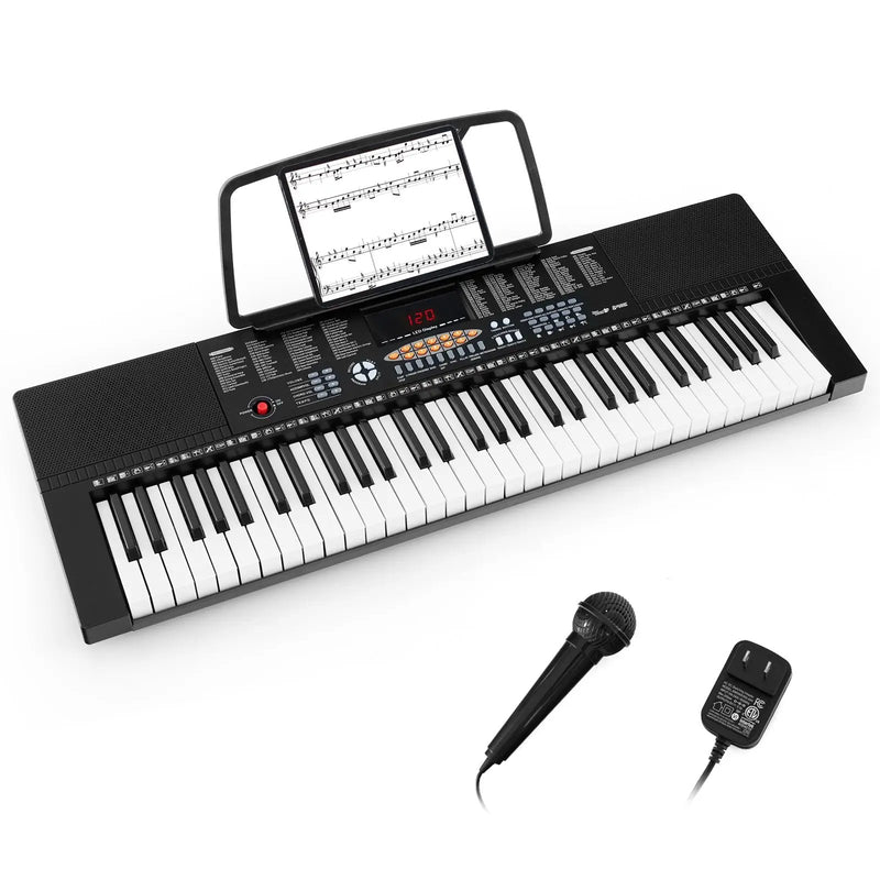 61-Key Electronic Keyboard Piano with 3 Teaching Modes LED Display and Dual Keyboard by DirectDeals