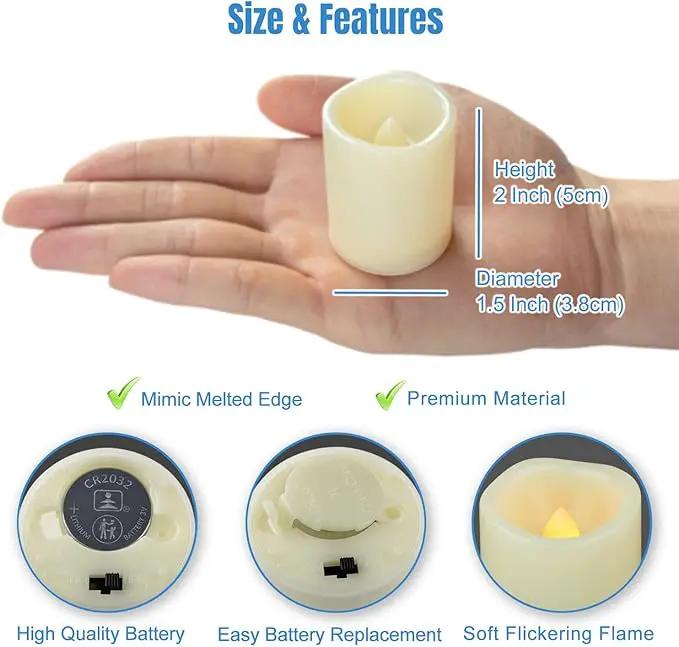 CANDLE IDEA Flameless LED Votive Candles 24 Pack, 1.5" x 2", Battery Operated Flickering Electric Outdoor Flameless Tea Lights, Fake Tealight Candle Bulk for Wedding, Christmas, Halloween Decorations by GreenHaven Gardens