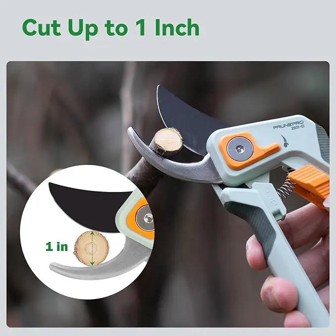 PrunePro 8" Professional Pruning Shears for Gardening Bypass Hand Pruner Stainless Steel Sharp Garden Scissors Plant Flower Rose Garden Clipper - 2 Pack by GreenHaven Gardens